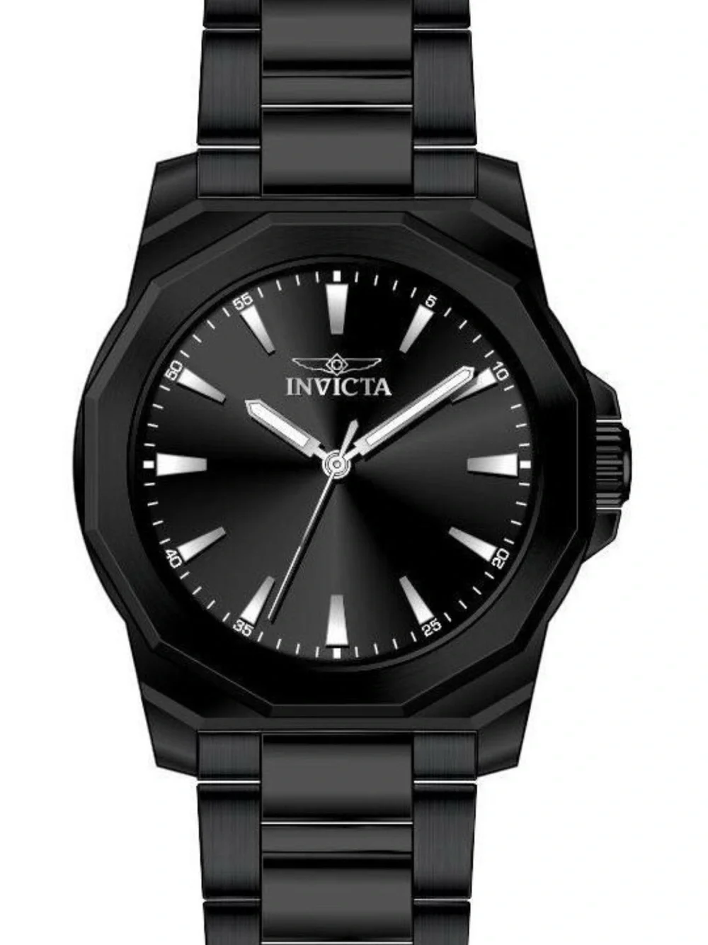 Invicta Black on Black Ion-Plated Stainless Steel Bracelet Watch